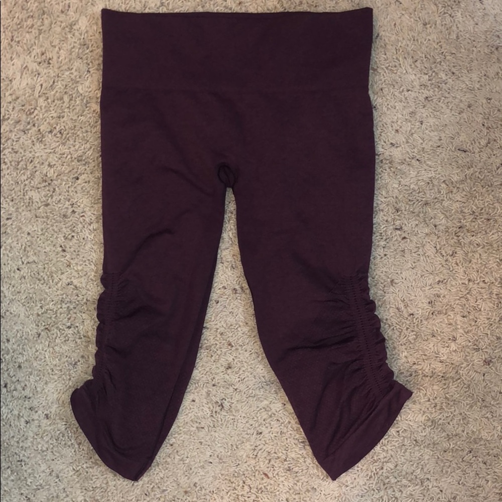 Maroon cropped Lululemon Leggings